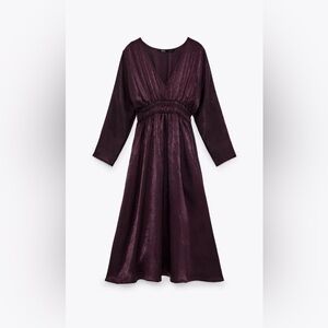 Zara Plum Midi Dress NWT